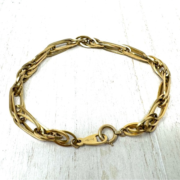 Solid 18K yellow gold interlocking bracelet, 11.8g - Picture 4 of 11